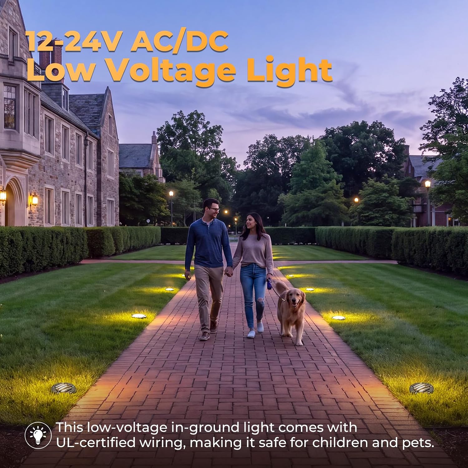 Brass Low Voltage Landscape Well Lights (5" Cover, 5.5" Tall), 12V LED Wired In-Ground Outdoor Up Lighting Fixture Waterproof, Adjustable Beam Direction Base, Without MR16 Bulb (4 Pack)