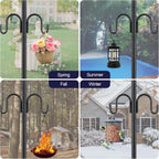 10FT String Light Poles 2Pack, 1.5 Inch Heavy Duty Poles for Outdoor String Lights with Shepherd Hook, 2 in 1 Light Pole with Anchor for Garden Backyard Patio Bistro Cafe