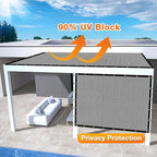 Artpuch Outdoor Pergola Shade Cover 11x15 FT Sun Shade Cloth with Grommets Light Grey 90% UV Protection Canopy Patio Privacy Screen (Customized Available)