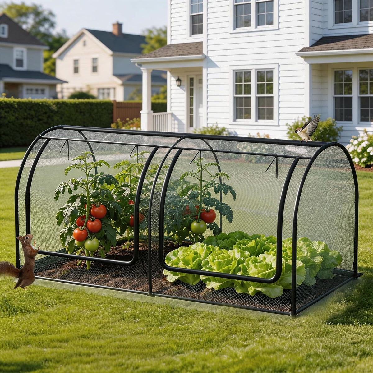 98x49x49in garden plant netting mesh cover for raised, main product view