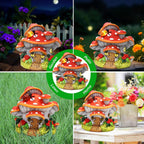 WINTS Solar Mushroom House Statue,Fairy Garden Houses with Solar Lights, Outdoor Mushroom Garden Statue Decoration for Fairy House, Outside Lawn Yard Patio, Gifts for Mom