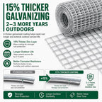 Trenk Hardware Cloth 1/2 Inch Chicken Wire Fencing 48" x 100' 19 Gauge | Heavy-Duty Galvanized Chicken Wire Mesh Roll for Garden Fencing, Gopher Wire, and Long-Lasting Wire Fencing Use