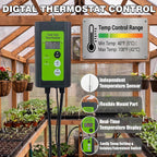 greenhouse heater with digital thermostat, 1500w grow tent, side view