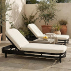 LUMISOL Outdoor Lounge Chair Set of 2, Modern Aluminum Chaise Loungers with Premium Cushions, 5-Level Reclining Chairs for Patio, Poolside, Garden, Beige Cushions