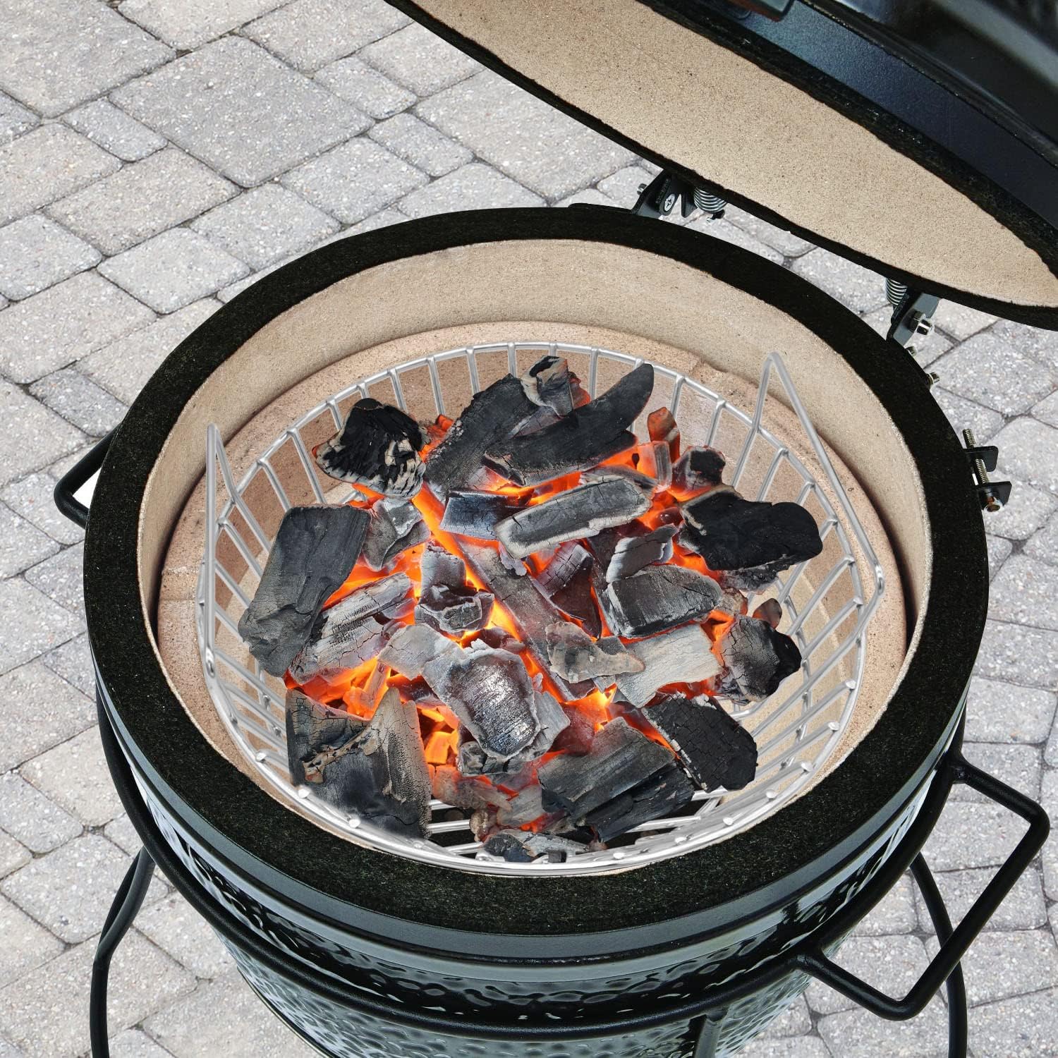 Charcoal Ash Basket for Large Big Green Egg Grill | Basket for Kamado Classic, Pit Boss, Louisiana Grills, Primo Kamado and Large Grill Dome, Stainless Steel