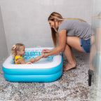 3-in-1 Inflatable Baby Pool, Bathtub & Ball Pit for Toddlers 1-3, Patented Safety Secure Grip Handles, Soft Floor & Drain - Summer Water Toys, First Birthday Gifts, Kiddie Pool for Ages 1 2 3, 34"x10"