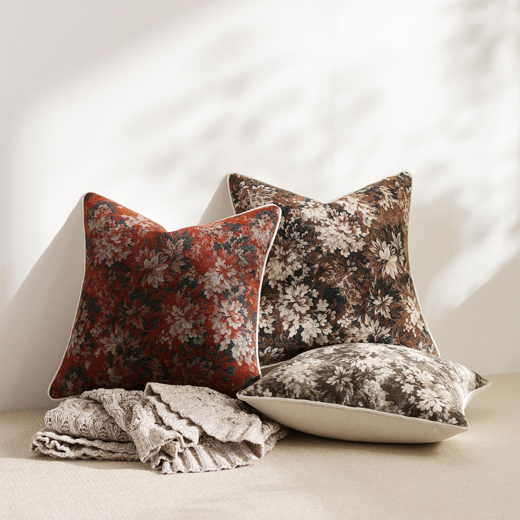 dezene pack of 2 vintage floral throw pillow, package contents