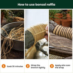 Bonsai Tree Raffia - Bonsai Plant Branch Protection + Bonsai Wiring Aid for All Tree Sizes