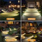 btfarm Solar Spot Lights Outdoor Waterproof, 3 Modes Motion Sensor Lights, Solar Powered Spotlights 2-in-1 Auto On/Off for Outside Pathway Yard Garden Landscape Lighting, Warm White