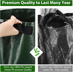 JJGoo Potato Grow Bags, 3 Pack 10 Gallon with Flap and Handles Planter Pots for Onion, Fruits, Tomato, Carrot - Green