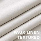 H.VERSAILTEX Primitive Linen Curtains 100% Blackout Curtain Drapes Burlap Fabric Curtains with White Thermal Insulated Liner, Grommet Top Drapes Living Room/Bedroom (2 Panels, 52 x 45 Inch, Ivory)