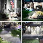 T-SUN Solar Spot Lights Outdoor 4 Pack, 49 LED 2 Lighting Modes, IP65 Waterproof Landscape Spotlights, 2 in 1 Auto On/Off Solar Lights for Yard, Garden, Driveway, Pathway (White)
