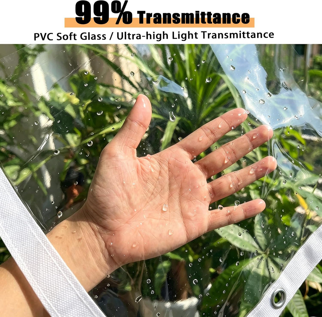 clear tarps heavy duty waterproof vinyl patio tarp, close-up detail