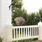 Hourleey 4 Pack Plant Hanger Outdoor, 8 Inch Heavy-Duty Hanging Plant Hook for Outside Basket, Black Metal Wall Mount Plant Bracket Hook for Flower Baskets Bird Feeder