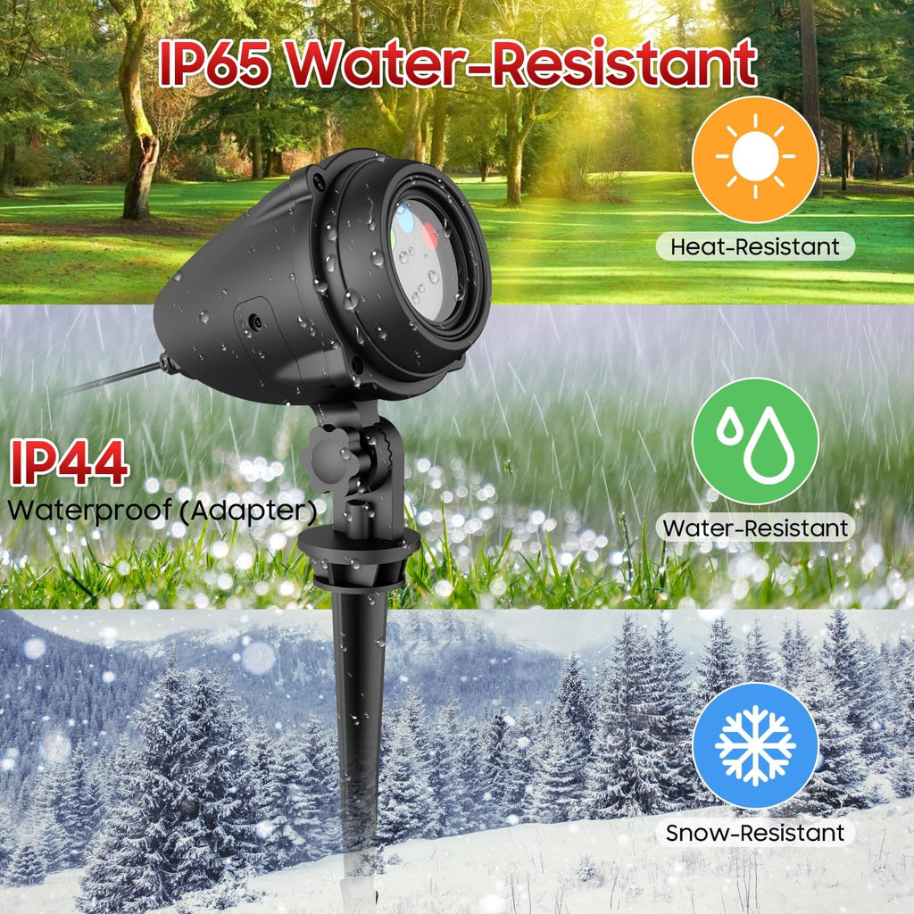 Outdoor Projector Lights, RGB Firefly Laser Lights Outdoor, IP65 Waterproof Garden Landscape Lighting for Yard House Patio Pool, Moving Galaxy Star Show for Summer Party Backyard Decorations