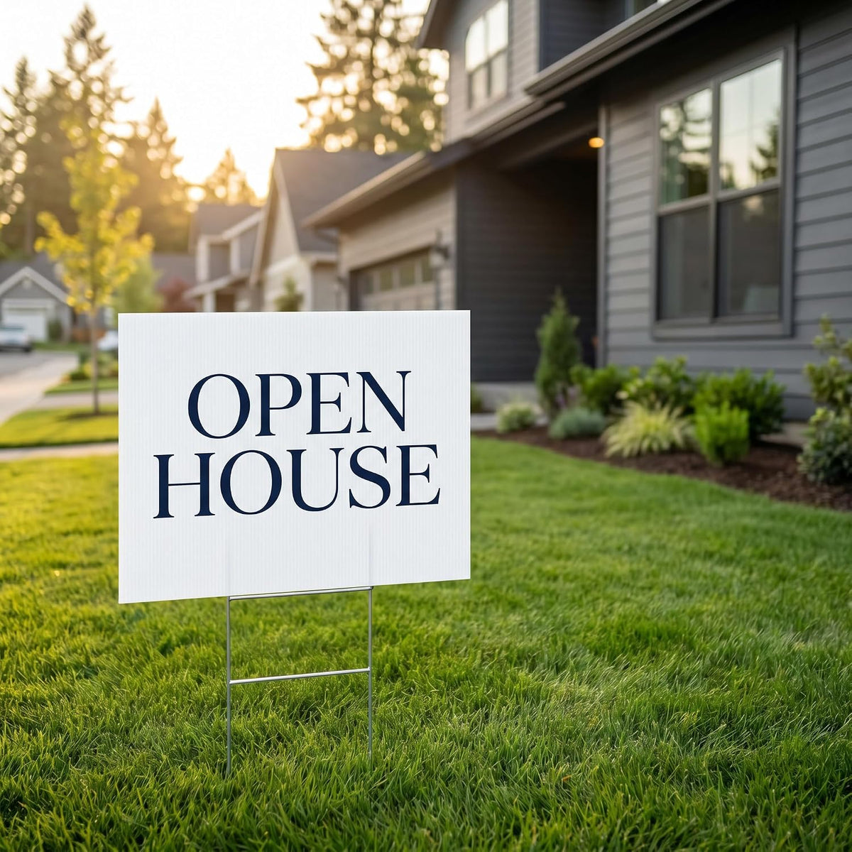 large blank yard signs with 18 x 24", front angle view