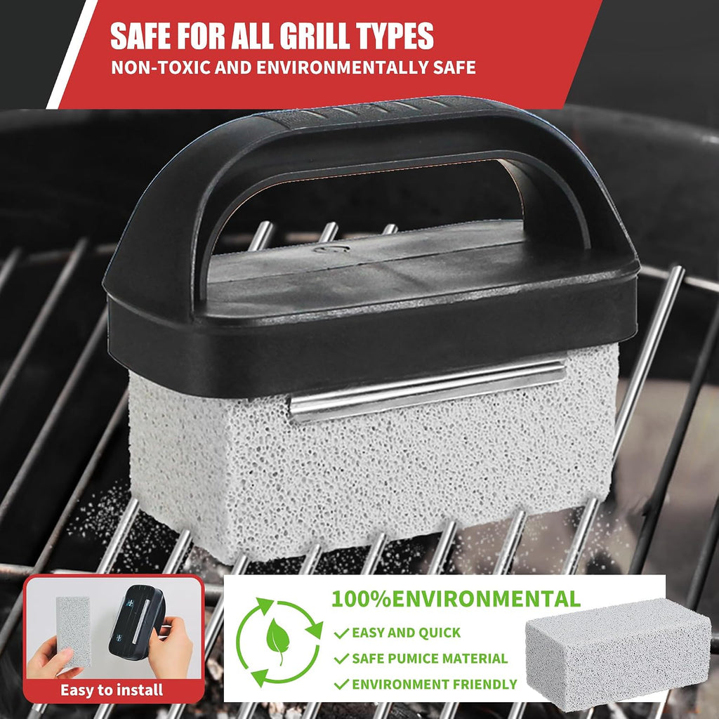 Griddle Cleaning Kit for Blackstone, Scraper, Scour Pads, Grill Brush 18Pcs | Blackstone griddle accessories. Cast iron cleaner & pumice stone bricks for outdoor BBQ, camping, backyard flat top grills.