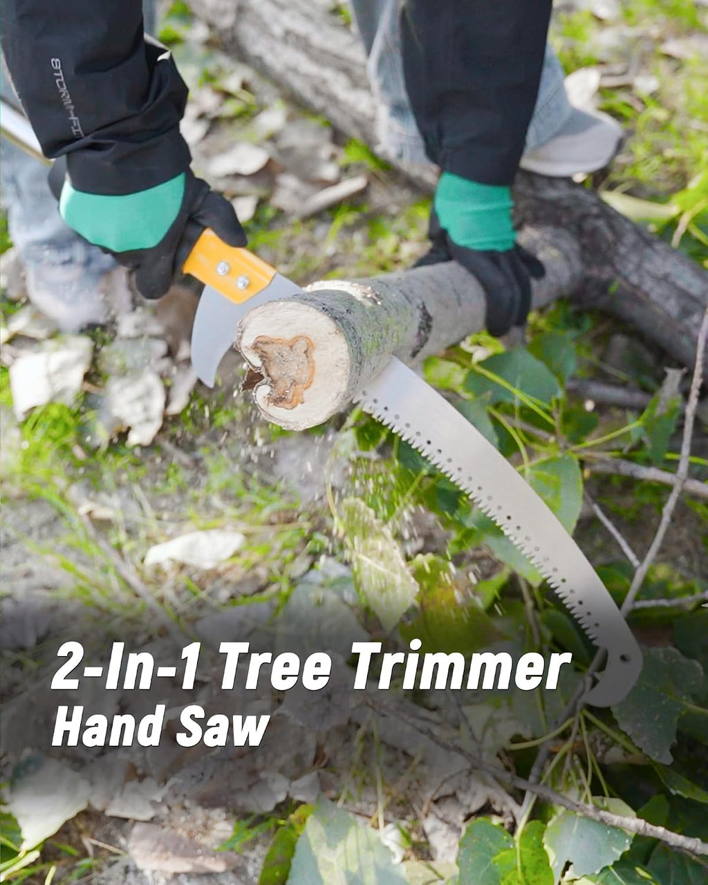 14.5FT Pole Saw with Adjustable Length for Tree Trimming, Lightweight Manual Pruning Saw with Mn Steel Blade, Long Extension Branch Cutter Pole Pruner for Yard, Garden, Patio & Forestry Use