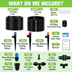 260ft drip irrigation system for garden with 40 shown in use