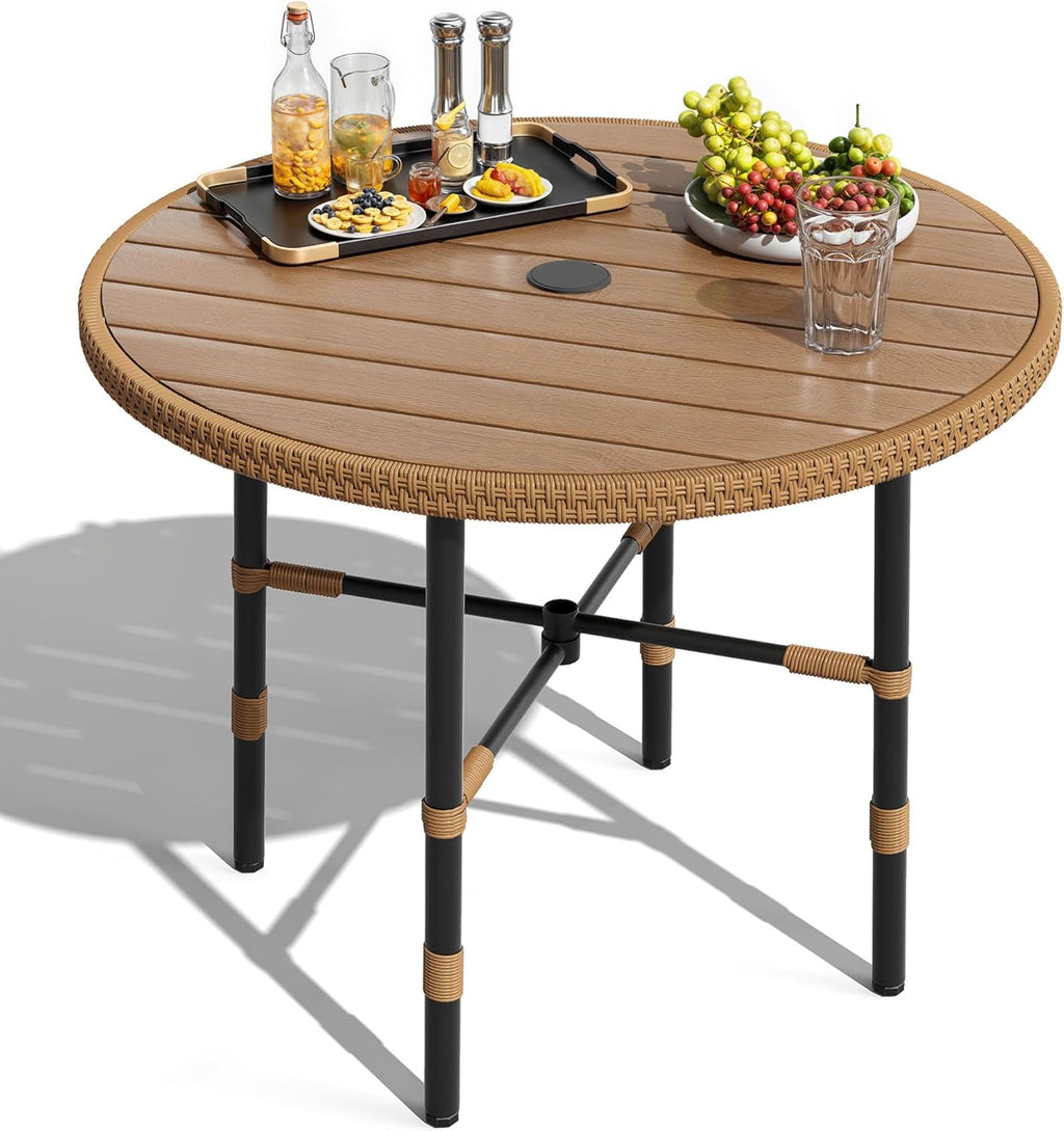 dwvo outdoor patio dining table round for 4, main product view