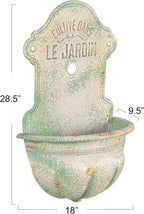 Creative Co-Op Metal Wall-Mounted Planter with Distressed Finish, Green