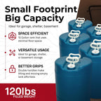 Legacy Food Storage Emergency Water Storage Container, 15 Gallon Long-Term Water Tank, BPA-Free Food Grade Plastic, Light-Blocking Design, 2 Carry Handles, Siphon Hose Included (15.7" D x 21.5" H)