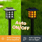 GIGALUMI Solar Lights for Outside,12 Pack Flickering Flame LED Solar Outdoor Lights, Waterproof Solar Garden Lights Maintain 10 Hours of Lighting for Christmas, Garden, Landscape, Path, Yard, Patio