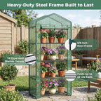 olixis 27"x19"x63" mini greenhouse, with durable zipper door, side view