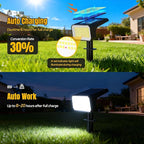 Solar Spot Lights Outdoor, [6 pack/118 LED] 4 Modes Auto On/Off Solar Landscape Spotlights, Ip67 Waterproof Solor Powered Pathway Lights for Outside Yard Garden Walkway Tree Patio (Cool White)