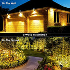 T-SUN Solar Lights Outdoor Waterproof IP65, 6Pack LED Solar Spot Lights Color Changing IP65 Waterproof Smart Auto On/Off for Outside Landscape Garden Yard Lawn Pathway Patio Driveway