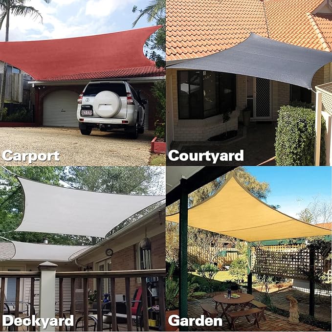KANAGAWA 7'X8' Rust Red Custom Size Sun Shade Sail Rectangle UV Block Canopy Cover for Patio Backyard Lawn Garden Outdoor (Customized Available)