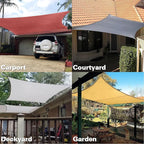 KANAGAWA 12'X12' Rust Red Custom Size Sun Shade Sail Square UV Block Canopy Cover for Patio Backyard Lawn Garden Outdoor (Customized Available)