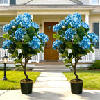 artificial hydrangea trees potted, 3ft uv resistant faux, main product view