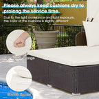 COSTWAY Outdoor Daybed with Retractable Canopy, Wicker Patio Furniture Set with Cushioned Pillows, Patio Rattan Daybed for Deck, Backyard, Poolside (White)