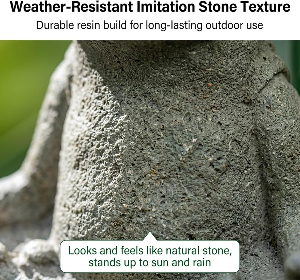 Artificial Stone Frog Water Spitter Animal Pond Fountains Includes Water Pump Outdoor Water Feature Statue Ponds Water Garden Decor(Jumping Frog)