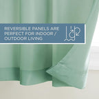 TOWN & COUNTRY BASICS Cabana Solid Heavyweight Indoor Outdoor Curtains, Light Filtering Opacity with Grommet Top, Water Repellent, 2-Pack Set, 54"x84", Seafoam