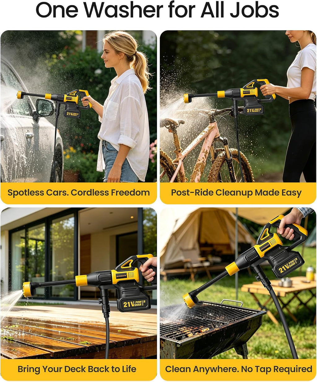 cordless power washer battery powered, portable cordless pressure, front angle view