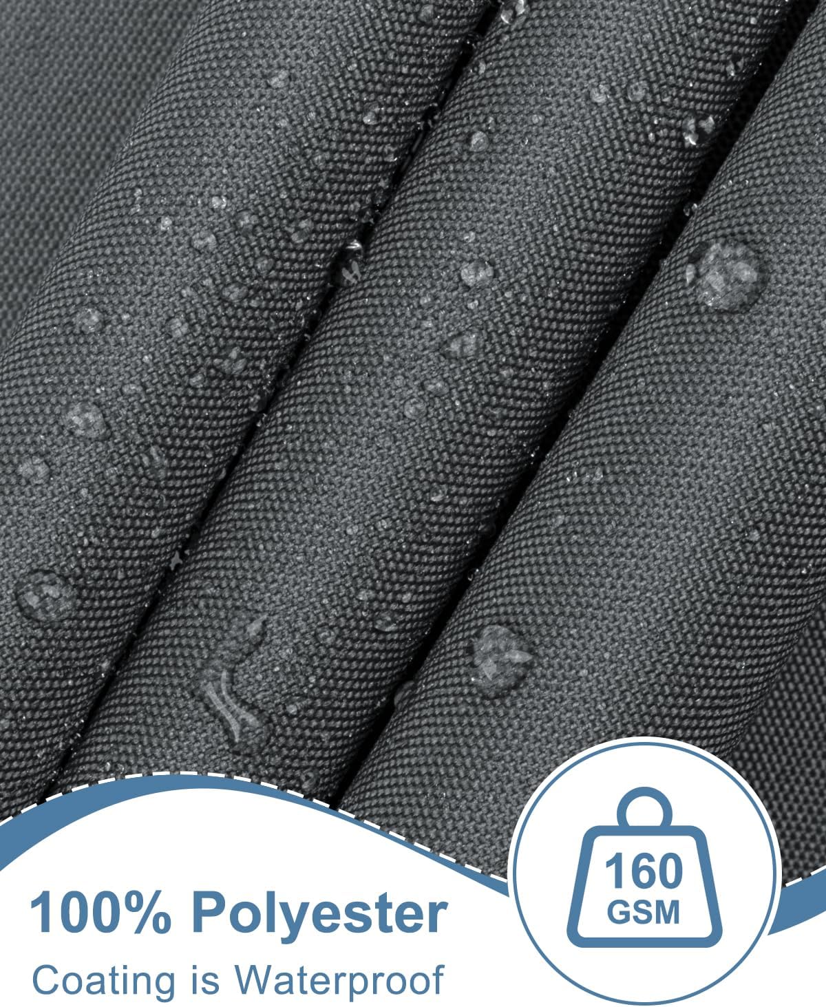 sunlax waterproof balcony privacy screen 3.3'x19.7' dark grey, close-up detail
