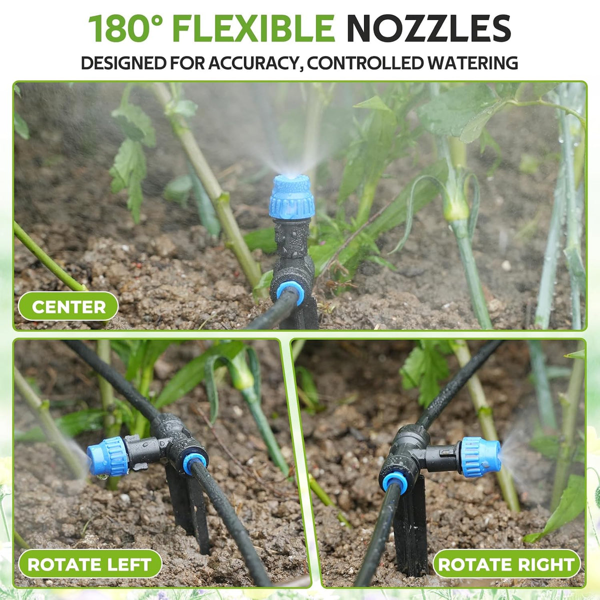 hiraliy 118ft drip irrigation kit with water timer, view 9