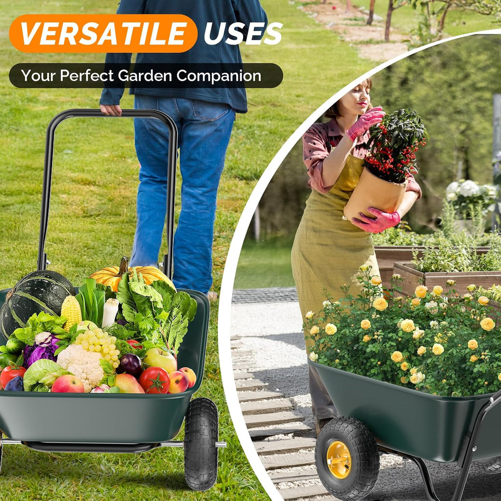 vingli 2 wheel wheelbarrow, plastic and steel wheel on a desk or shelf