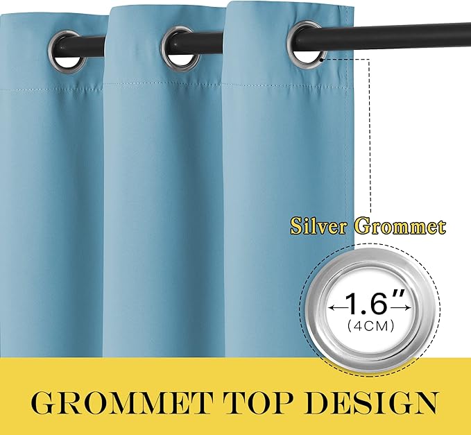 NICETOWN Room Divider Curtain 132 Inches Long, Wide Blackout Sliding Door Curtain for Bedroom, Room Darkening Privacy Window Curtain for Patio Door (1 Panel Set, Teal Blue, 80 x 132 Inch)