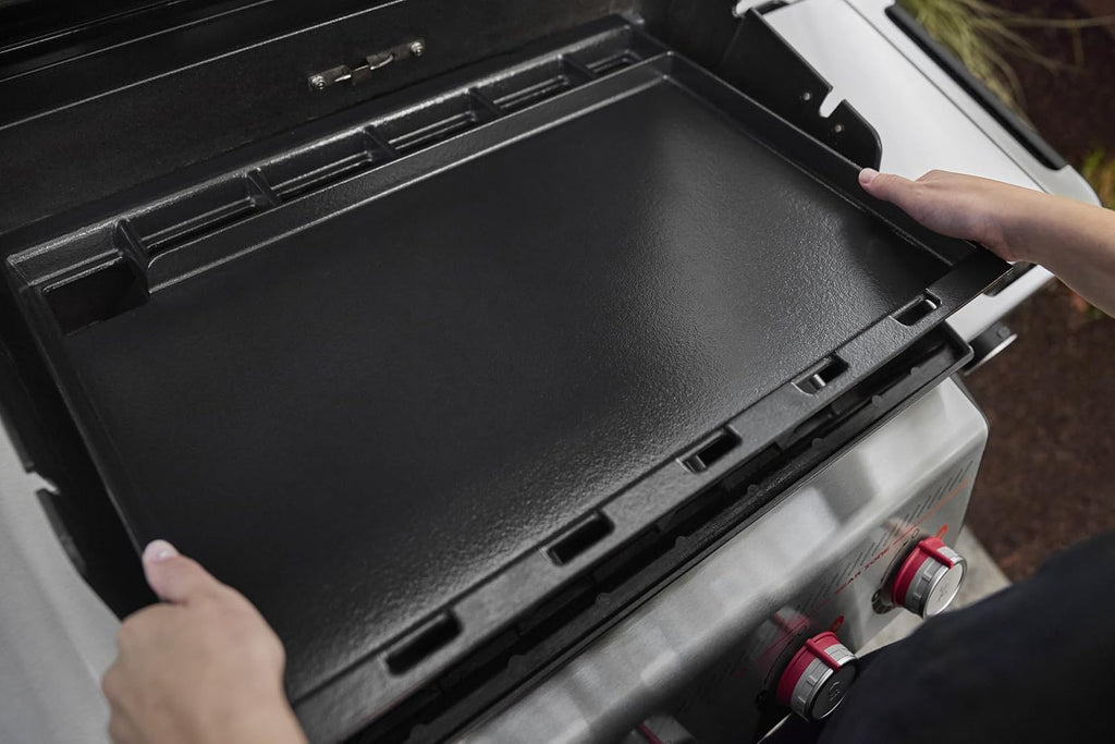 Weber® Rust‑Resistant Griddle Insert | Fits Searwood® & Select Large Spirit® Grills, Pre-Seasoned Carbon-Steel Griddle Insert for Outdoor Flat-Top Cooking