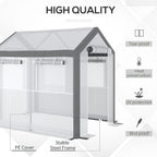 outsunny 8' x 6' x 7.5' walk-in greenhouse, close-up detail