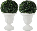 Outdoor Planter 2-Pack - 16x18-Inch Urn Planters - Plastic Plant Pots for Indoor, Outdoor, or Front Porch Decor - Flower Pots by Pure Garden (White)