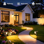 Linkind Solar Spot Lights Outdoor Waterproof IP67, 60 LED Solar Flood Lights 30% High Conversion Landscape Lighting for Garden Yard Pathway (6 Pack, Warm White)