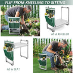 FLINTER 10.2" Wider Garden Kneeler and Seat, Heavy Duty Thick Gardening Bench for Kneeling and Seat - Garden Kneelers for Seniors, Gardening Stools for Women, Grandparents, Gardeners, Gray