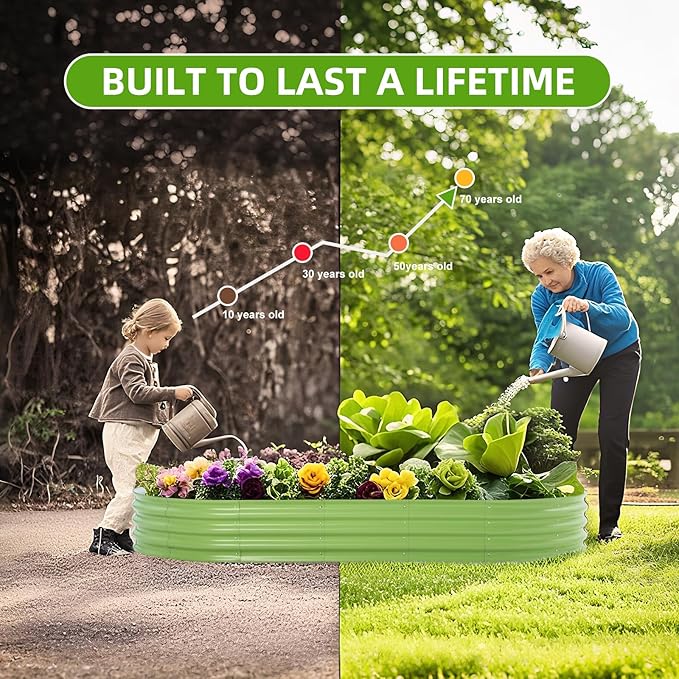 Galvanized Raised Garden Bed, 6x3x1 FT Thickening Planter Boxes Outdoor, Raised Beds for Gardening, Easy Assembly Large Garden Bed for Vegetables, Fruits, Flowers (2-Pack)
