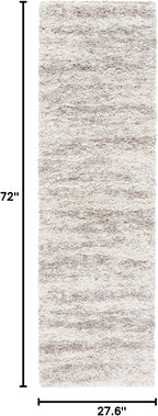 SAFAVIEH Hudson Shag Collection Runner Rug - 2'3" x 6', Ivory & Beige, Modern Design, Non-Shedding & Easy Care, 2-inch Thick Ideal for High Traffic Areas in Living Room, Bedroom (SGH206B)