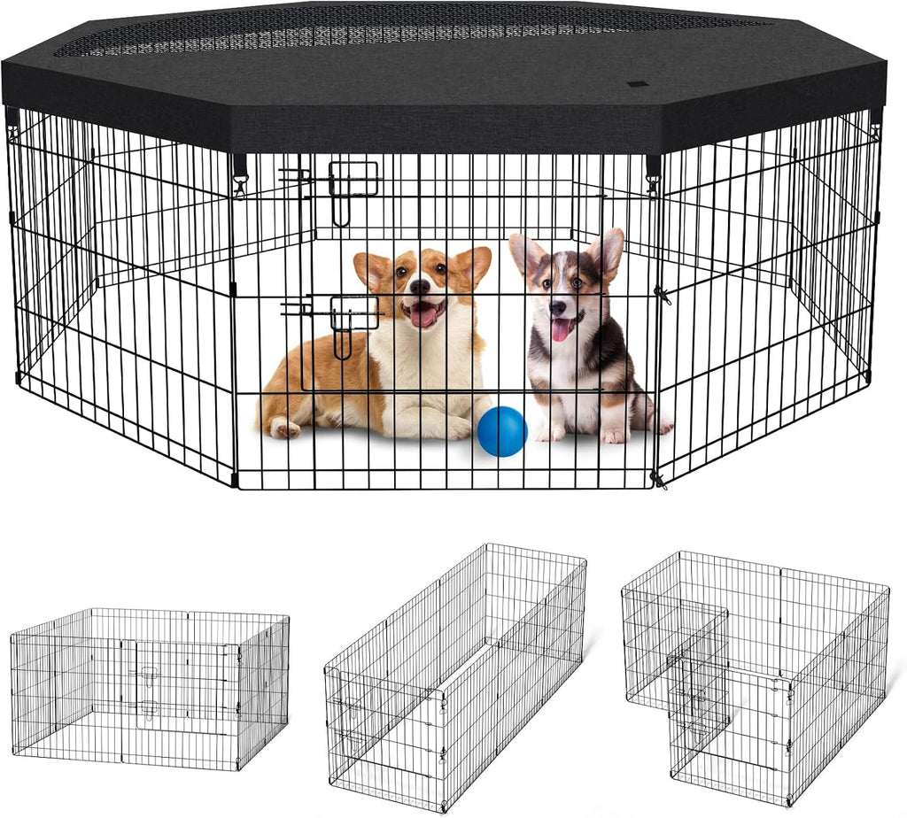 peekaboo dogplaypen 24 in-8 panel metal rustproof pet, main product view