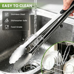 Grill Tongs, 17 Inch Extra Long Stainless Steel BBQ Tongs (17", 2PCS) | For Cooking/Serving/Grilling | Heat-Resistant | Dishwasher Safe